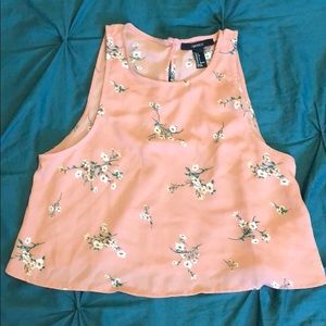 Light pink floral crop top